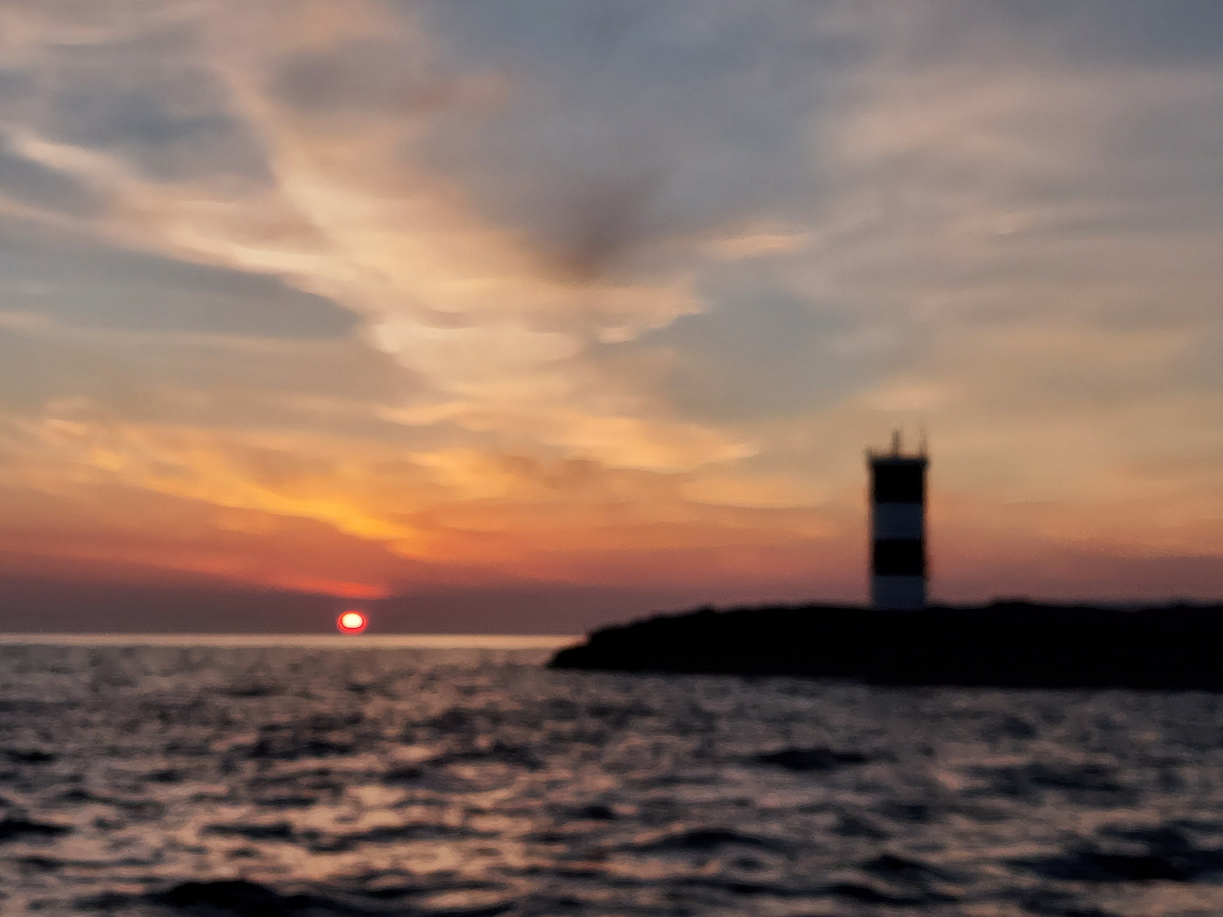 Rue Point lighthouse at sunset, Rathlin Island